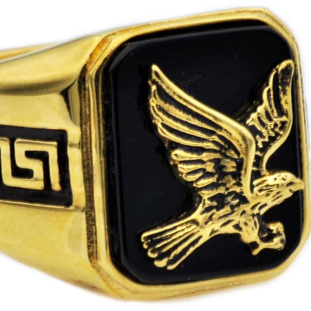 NWT Men’s Onyx & gold eagle ring